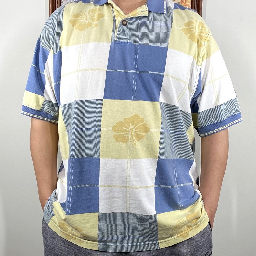 VTG The Skins Game Polo Shirt Top Men's Large Multicolor Casual USA Vintage